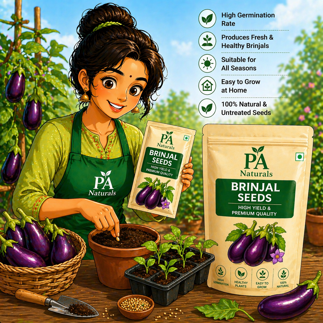 Brinjal Seeds (High Yield Eggplant Seeds)