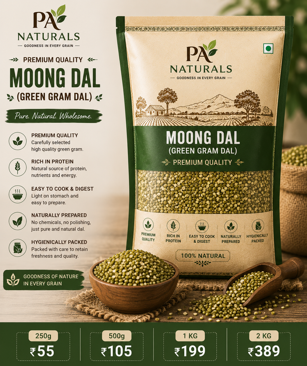 Moong Dal (Premium Quality Green Gram Dal)