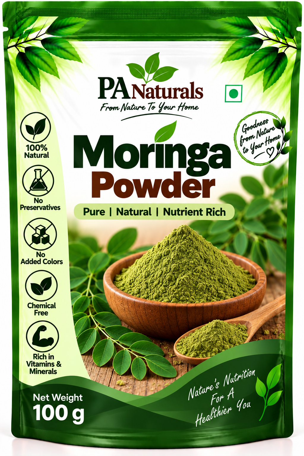 Moringa Powder (Munagaku / Drumstick Leaf Powder)
